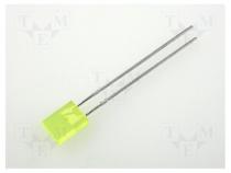 LED, rectangular, 5x2mm, yellow, 2....8mcd, 110, Front  flat, 20mA
