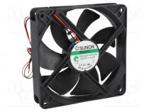 Fan  DC, axial, 24VDC, 120x120x25mm, 183.9m3/h, 44.5dBA, Vapo, 24AWG