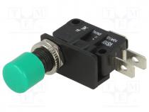 Switch  push-button, Pos  2, SPDT, 10A/250VDC, ON-(ON), Ø  13mm