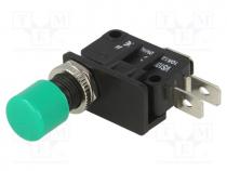 Switch  push-button, Pos  2, SPDT, 10A/250VDC, ON-(ON), Ø  13mm