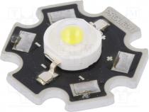 Power LED, STAR, white cold, 130, 350mA, Pmax  1W, 120÷130lm