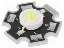 Power LED, STAR, white cold, 130, 350mA, Pmax  1W, 120....130lm