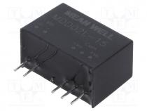 Converter  DC/DC, 2W, Uin  4.5....5.5V, Uout  15VDC, Uout2  -15VDC, SIP7