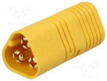 Plug, DC supply, MT60, male, PIN  3, for cable, soldered, 30A, 500V