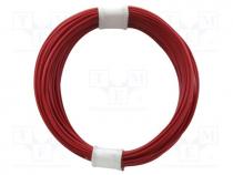 Wire, stranded, Cu, 0.04mm2, red, PVC, 60V, 10m