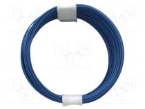 Wire, stranded, Cu, 0.04mm2, blue, PVC, 60V, 10m
