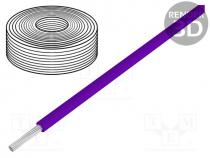 Wire, stranded, Cu, 0.04mm2, violet, PVC, 60V, 10m