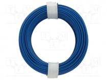 Wire, stranded, Cu, 0.14mm2, blue, PVC, 60V, 10m