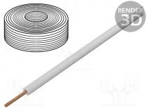 Wire, stranded, Cu, 0.14mm2, white, PVC, 60V, 10m