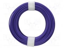 Wire, stranded, Cu, 0.14mm2, violet, PVC, 60V, 10m