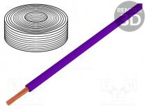 Wire, stranded, Cu, 0.14mm2, violet, PVC, 60V, 10m