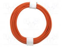 Wire, stranded, Cu, 0.14mm2, orange, PVC, 60V, 10m