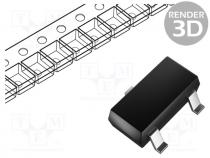 Diode  Zener, 0.3W, 4.3V, SMD, reel,tape, SOT23, single diode