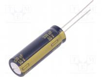 Capacitor  electrolytic, low impedance, THT, 330uF, 50VDC, 20%