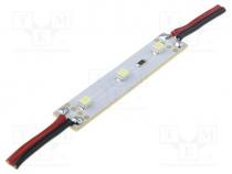 LED, white warm, 0.24W, 16lm, 12VDC, 120, No.of diodes  3, 50x10mm