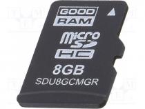 Memory card, industrial, MLC,SD Micro, 8GB, UHS I U1, 0÷70C