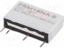 Relay  electromagnetic, SPST-NO, Ucoil  18VDC, 5A/250VAC, 5A/30VDC