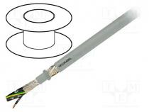 Wire  control cable, JZ-HF-CY, 4G1,5mm2, PVC, grey, stranded, Cu