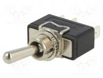 Switch  toggle, Pos  2, SPDT, ON-(ON), 16A/250VAC, Toggle  round