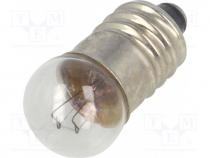 Filament lamp  miniature, E10, 24VDC, 50mA, Bulb  spherical, 1.2W