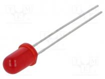 LED, 5mm, red, 300....500mcd, 60, 20mA, 1.85....2.5V, Front  convex