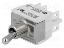 Switch  toggle, Pos  3, DP3T, ON-OFF-ON, 10A/250VAC, -20÷55C