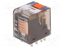 Relay  electromagnetic, 4PDT, Ucoil  12VDC, 6A/250VAC, 6A/30VDC, 6A