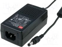 Power supply  switched-mode, 12VDC, 1.5A, Out  5,5/2,1, 18W, 0....50C