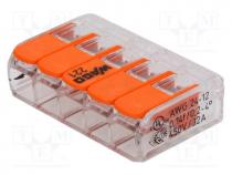 Installation quick splice, 221, spring clamp, 0.2....4mm2, 450V, 32A