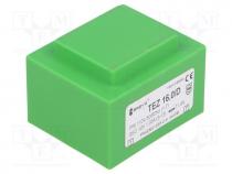 Transformer  encapsulated, 16VA, 110VAC, 12V, 1333.3mA, IP00, 420g