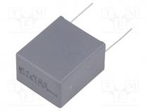 Capacitor  polypropylene, X2, 1.5uF, 27.5mm, 10%, 32x22x37mm