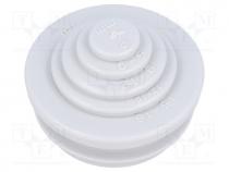 Grommet, TPE (thermoplastic elastomer), grey, -35....60C, UL94HB