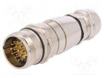 Connector  M23, plug, PIN  19(3+16), male, soldering, for cable