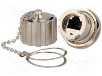 Socket, coupler, PIN  8, Cat  5e, shielded,with protective cap