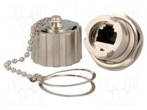 Socket, coupler, PIN  8, Cat  5e, shielded,with protective cap