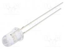 LED, 5mm, green, 3000....4200mcd, 30, 12....20mA, 5V, Front  convex