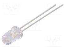 LED, 5mm, blue, 3800....5500mcd, 15, 20mA, 2.8....4V, Front  convex