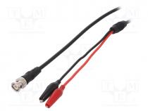 Test lead, 2x crocodile clip-BNC male plug, Len  2m