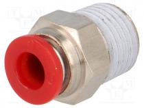 Push-in fitting, straight, Mat  PBT, Thread  BSP 1/4"