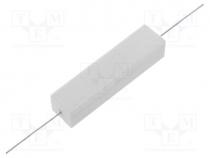 Resistor  wire-wound, cement, THT, 22, 20W, 5%, 14.5x13.5x60mm