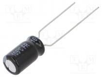 Capacitor  electrolytic, low impedance, THT, 68uF, 35VDC, 20%