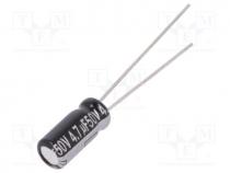 Capacitor  electrolytic, THT, 4.7uF, 50VDC, Ø5x11mm, Pitch  2mm