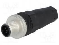Plug, M12, PIN  5, male, A code-DeviceNet / CANopen, for cable