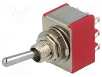 Switch  toggle, Pos  2, 3PDT, ON-ON, 5A/125VAC, 5A/28VDC, -30÷85C