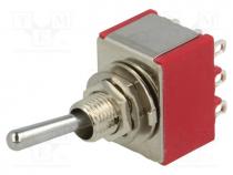 Switch  toggle, Pos  2, 3PDT, ON-ON, 5A/125VAC, 5A/28VDC, -30÷85C