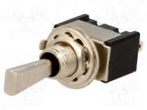 Switch  toggle, Pos  3, SP3T, ON-OFF-(ON), 3A/250VAC, -25....85C, 20m