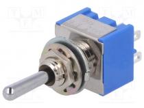 Switch  toggle, Pos  3, DP3T, ON-OFF-(ON), 6A/125VAC, -10÷55C, 1kV