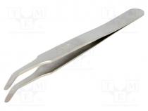 Tweezers, 115mm, SMD, Blades  curved, Blade tip shape  round