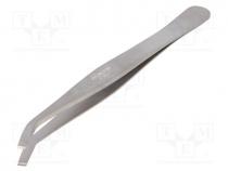 Tweezers, 115mm, Blades  curved, Tipwidth  3.5mm, SMD, Blade  Ø0.8mm