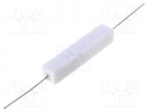 Resistor  wire-wound, cement, THT, 10, 10W, 5%, 10x9x49mm